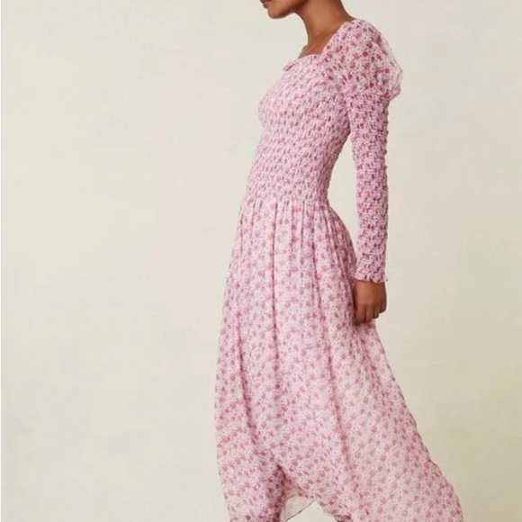 Elegant Pink Floral Women's Dress - Picture 2 of 5